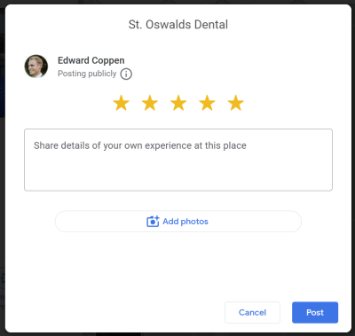 Screenshot showing how to register for a Google account